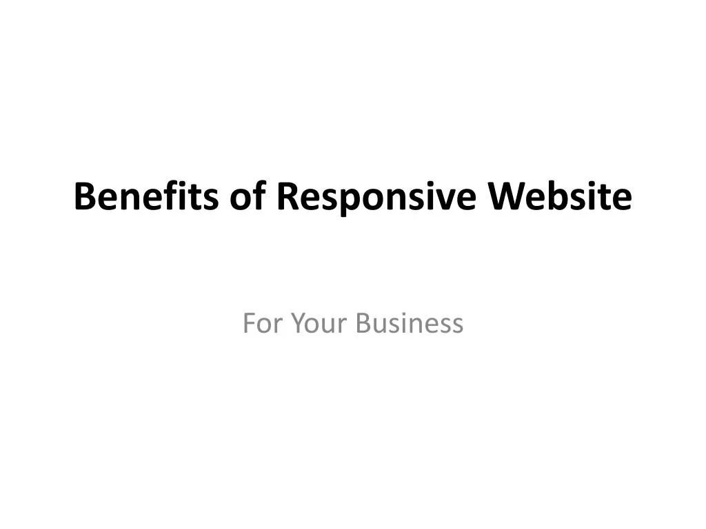 benefits of responsive website