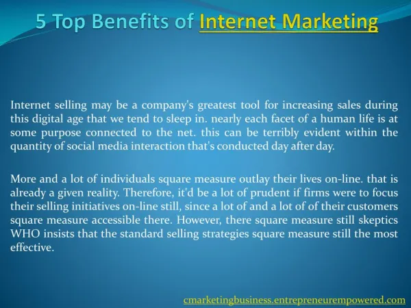 5 Top Benefits of Internet Marketing