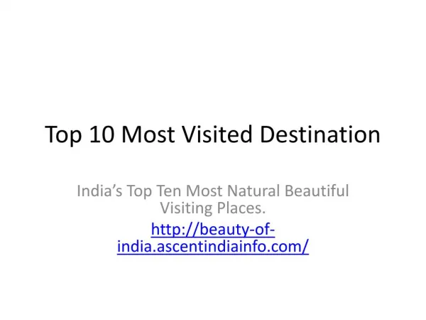 Top 10 Most Visited Places in India