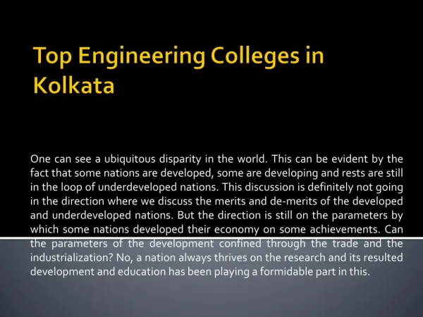 Top Engineering Colleges in Kolkata