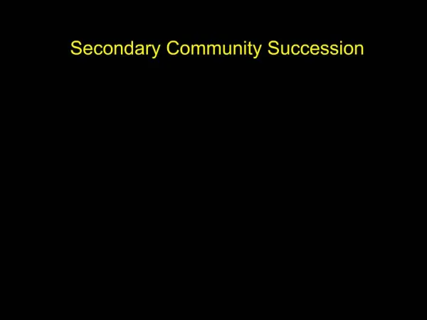 Secondary Community Succession