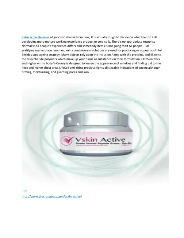 Vskin active- 100% Excellent skin results