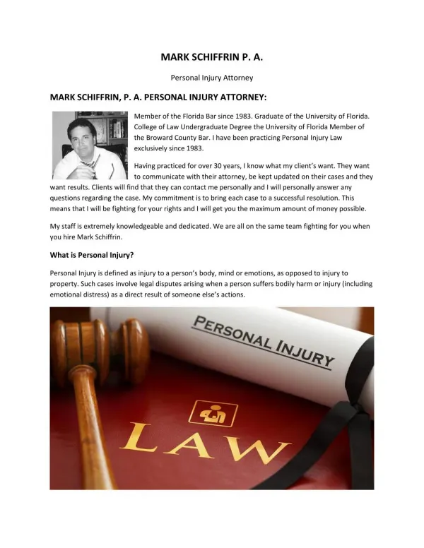 Personal Injury Law Firm South Florida