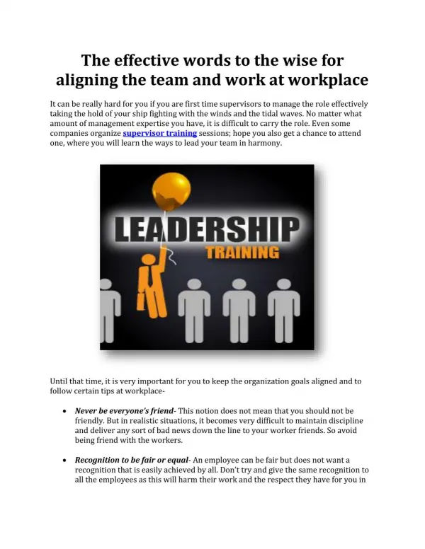 Effective words for aligning the team & work at workplace