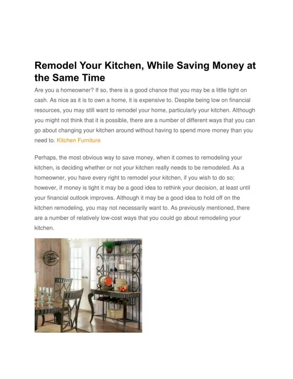 Remodel Your Kitchen