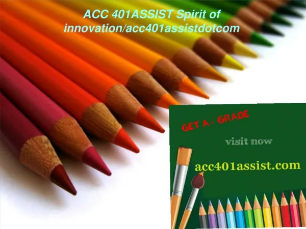 ACC 401ASSIST Spirit of innovation/acc401assistdotcom
