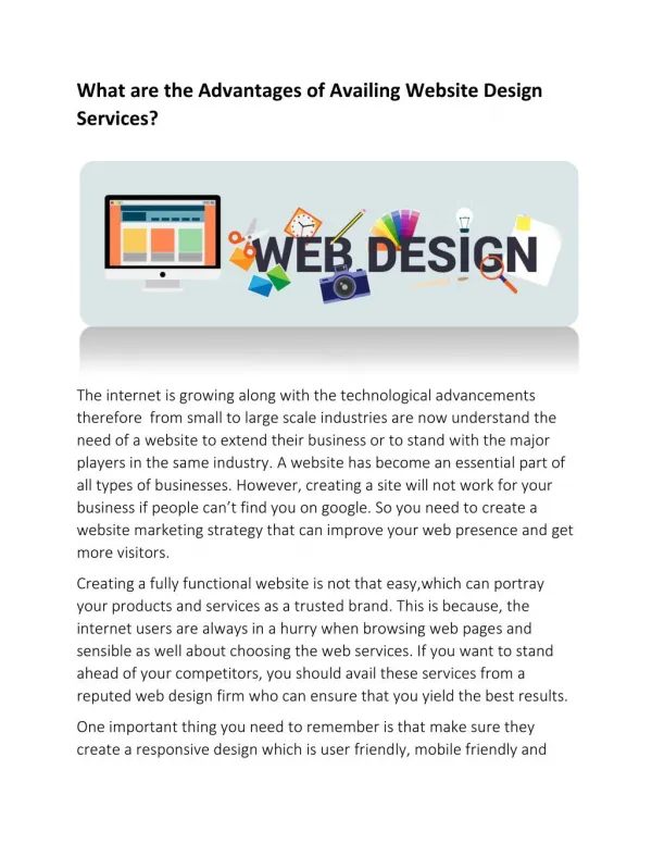 What are the Advantages of Availing Website Design Services?
