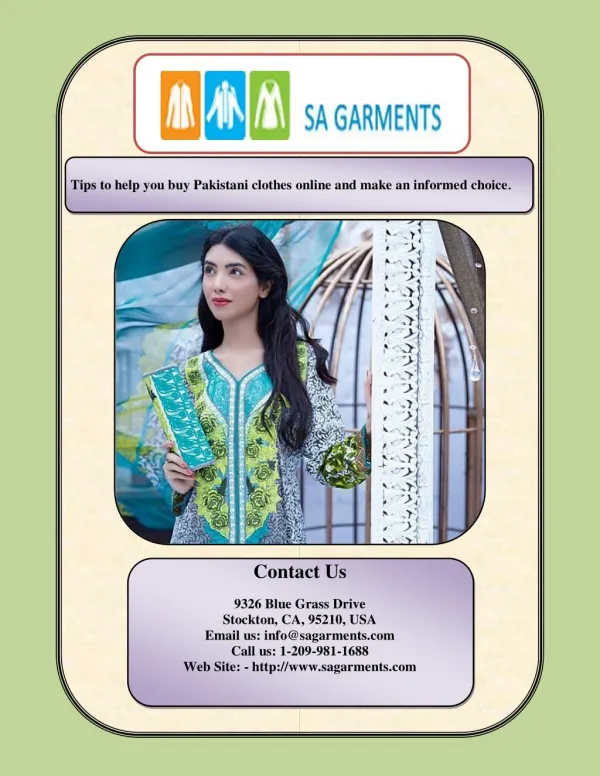 Tips to help you buy Pakistani clothes online and make an informed choice