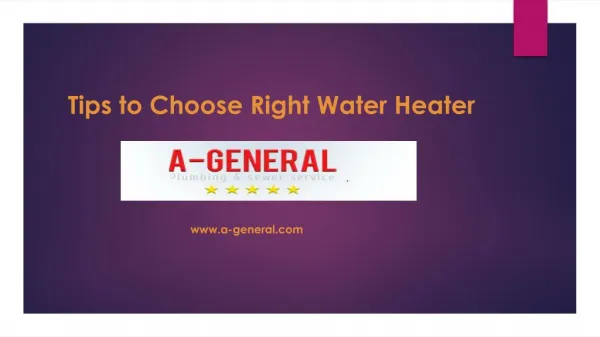 Helpful Tips to Choose Right Water Heater