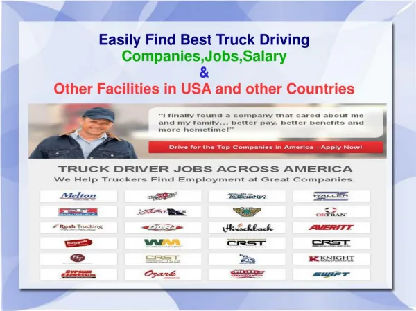 Easily Find Truck Drivers Jobs