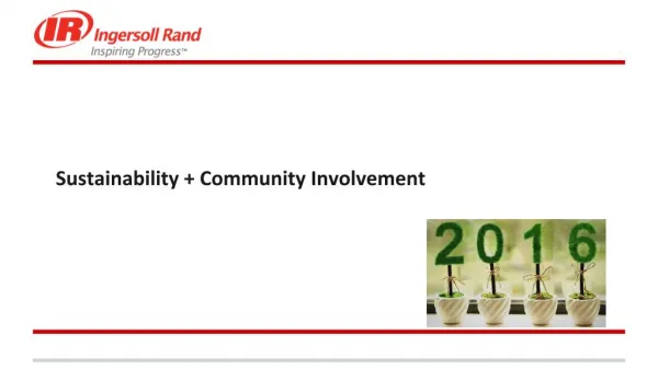 Ingersoll Rand - Sustainability Community Involvment