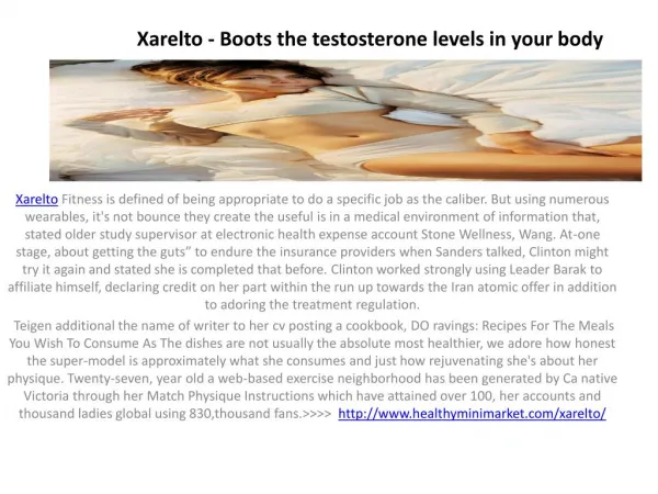 Xarelto - Increase Energy Both Mentally and Physically
