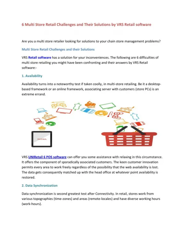 6 Multi Store Retail Challenges and Their Solutions by VRS Retail software