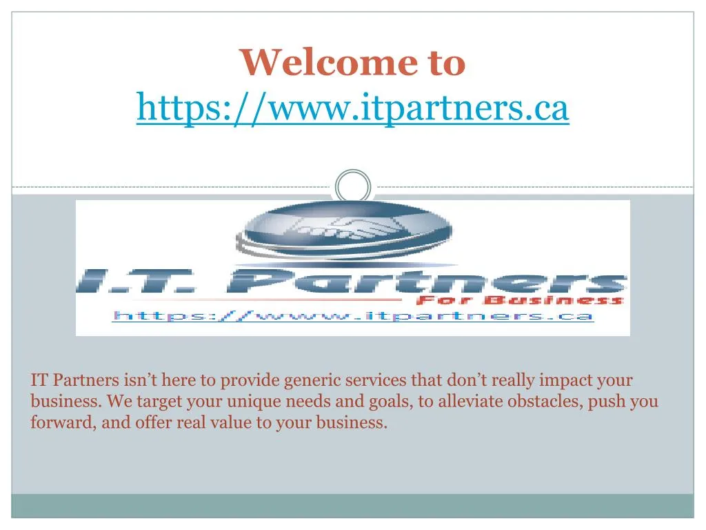 welcome to https www itpartners ca