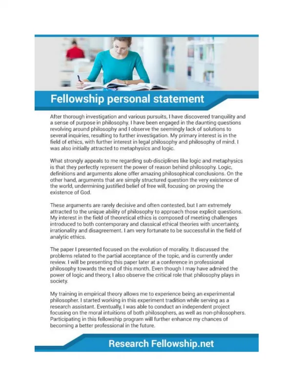 Fellowship Personal Statement Sample