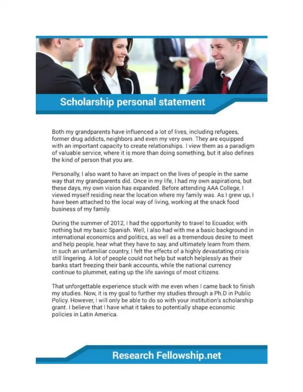 Scholarship Personal Statement Sample