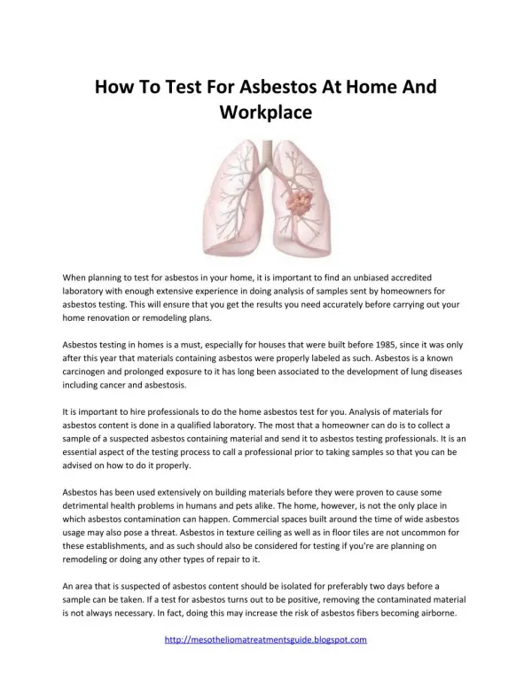 How To Test For Asbestos At Home And Workplace
