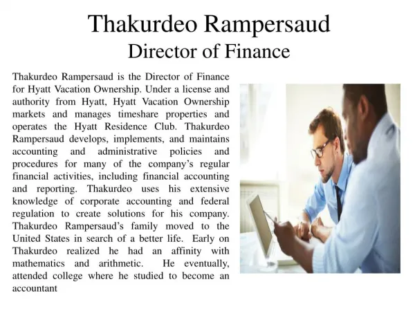 Thakurdeo Rampersaud Director of Finance