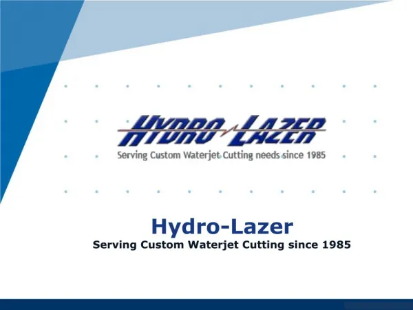 Abrasive Water jet Cutting Service- Hydro-lazer