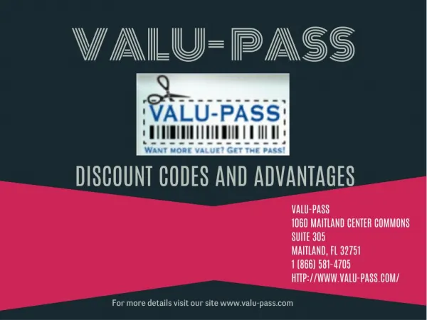 Valu-Pass: Discount Promo Code Advantages