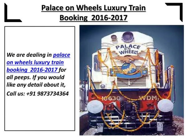 Palace on wheels luxury train