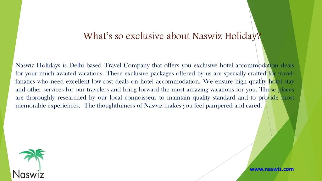 what s so exclusive about naswiz holiday