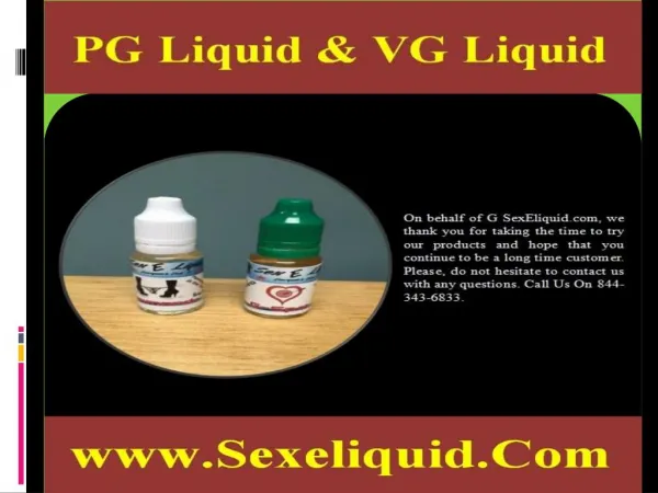 Buy PG Liquid And VG Liquid Now