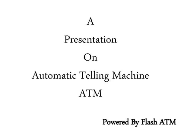 Automatic Telling Machine ATM