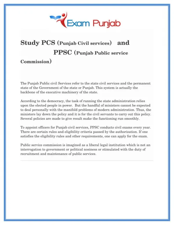 Study PCS and PPSC