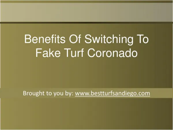 Benefits Of Switching To Fake Turf Coronado