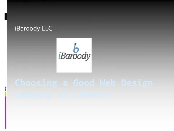 Choosing a Good Web Design Company in Lebanon - iBaroody LLC