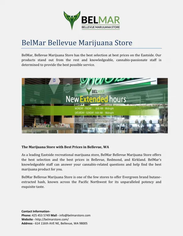 BelMar Bellevue Marijuana Store