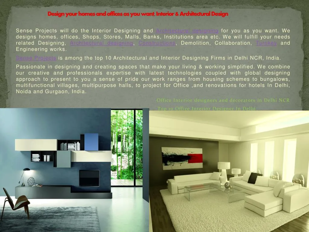 design your homes and offices as you want interior architectural design