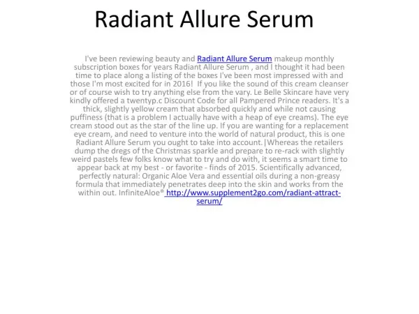 Radiant Allure Serum