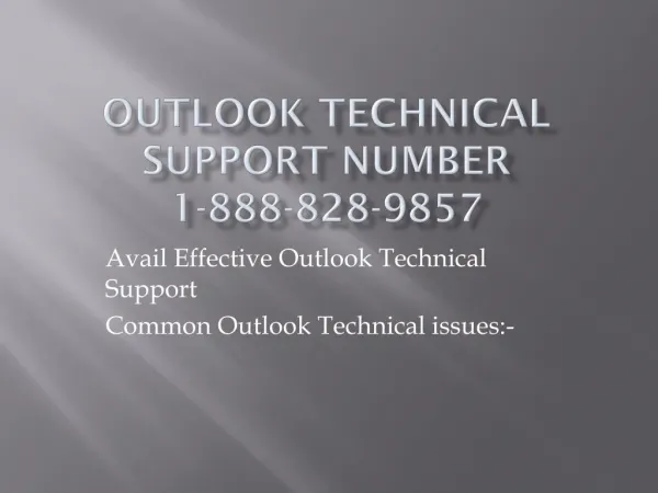 Outlook 1-888-828-9857 Technical Support Number