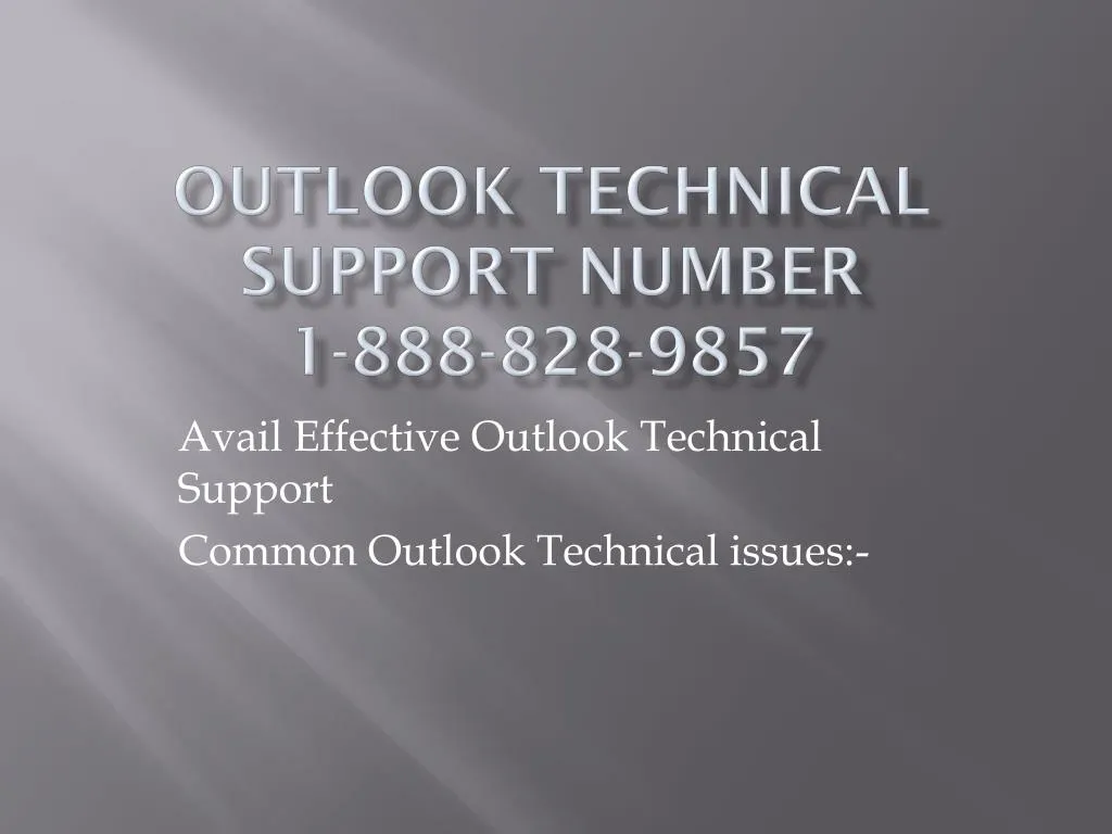 outlook technical support number 1 888 828 9857