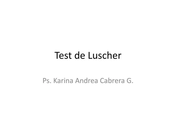 test de luscher