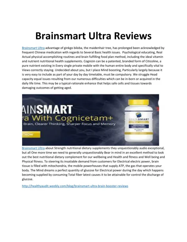 Brainsmart Ultra Reviews - Grow Your Mental Power