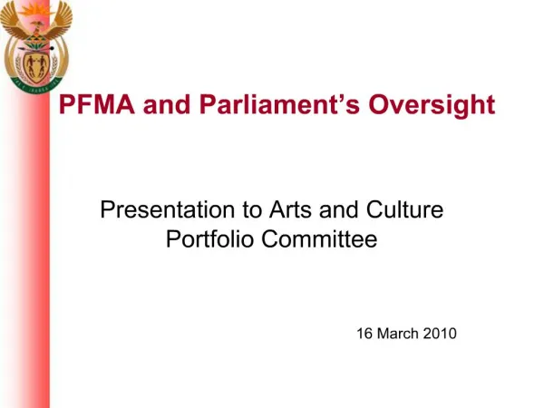 PFMA and Parliament s Oversight