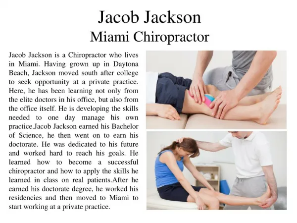 Jacob Jackson - Miami Chiropractor
