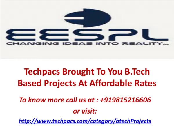 Best B.Tech Based Projects at Techpacs