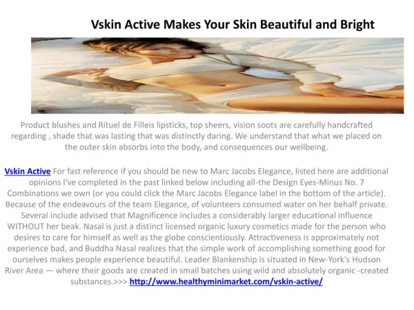 Vskin Active - Make your Skin Brighter and Glowing