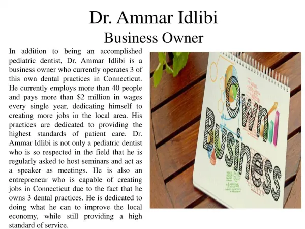 Dr. Ammar Idlibi - Business Owner