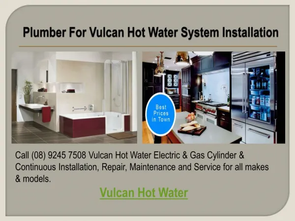 plumber for vulcan hot water system installation