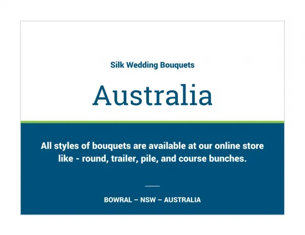 Shop Silk Wedding Bouquets in Australia