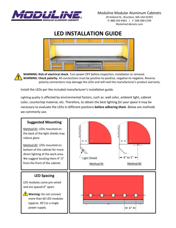 Led Installation Guide for Aluminum Storage Cabinets