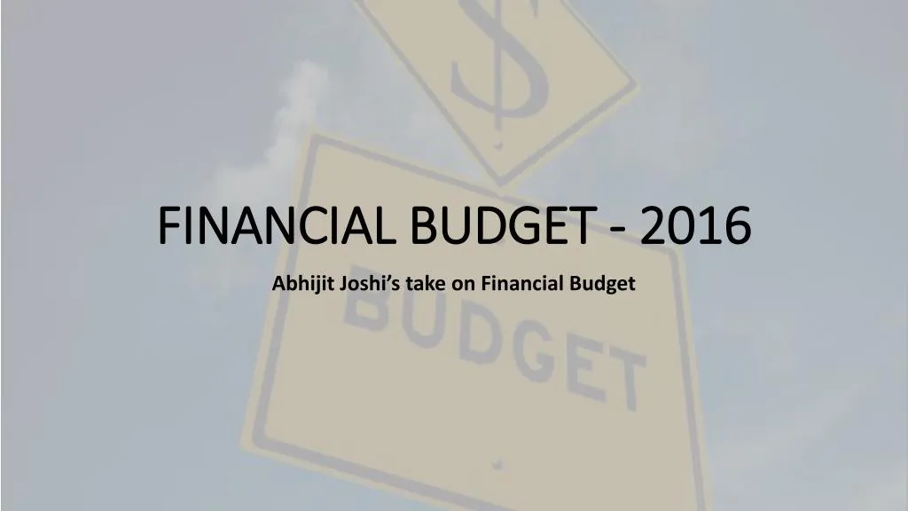 financial budget 2016