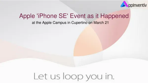 Apple 'iPhone SE' Event as it Happened