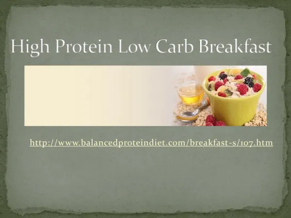 High Protein Low Carb Breakfast