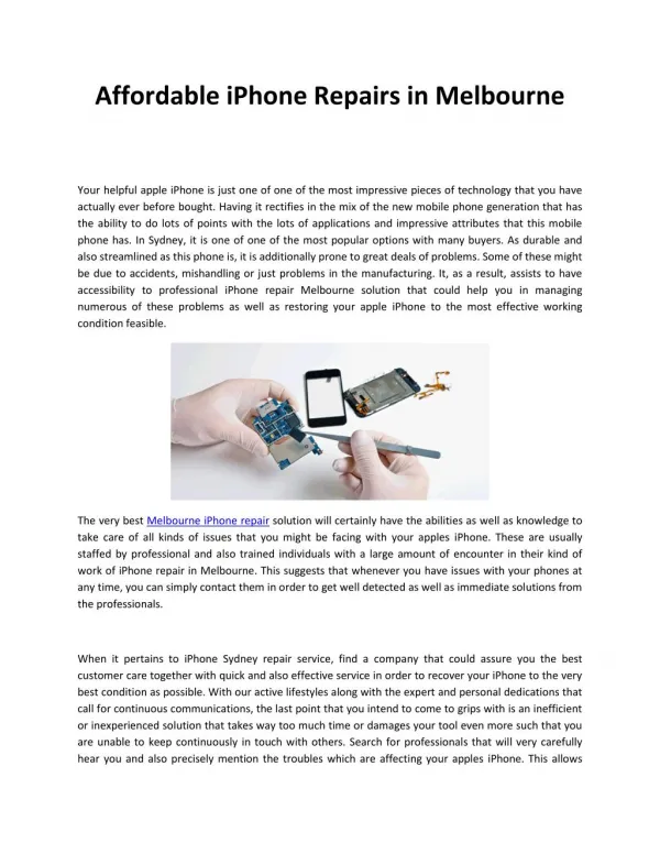 Affordable iPhone Repairs in Melbourne